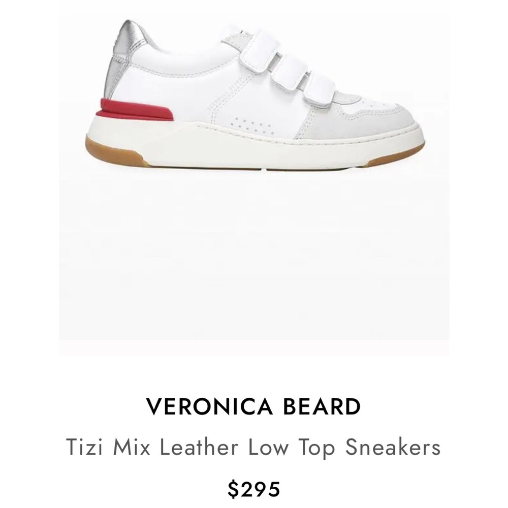 Veronica Beard Tizi Mix-Leather Low-Top Sneakers Size 8.5 Women - Picture 2 of 16